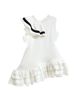 Petite Maison Kids Petite Maison Kids Girls' Alex White Ruffle Dress with Black Contrast Line - 1