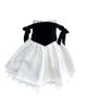 Petite Maison Kids Petite Maison Kids Girls' Audrey Ceremony Dress with Black Velvet Top and White Sateen Skirt - 1