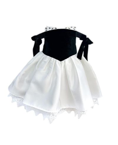 Petite Maison Kids Petite Maison Kids Girls' Audrey Ceremony Dress with Black Velvet Top and White Sateen Skirt