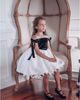Petite Maison Kids Petite Maison Kids Girls' Audrey Ceremony Dress with Black Velvet Top and White Sateen Skirt - 3
