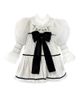 Petite Maison Kids Petite Maison Kids Girls' Aurora Ivory Velour Dress with Tulle Puff Sleeves - 1