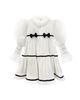 Petite Maison Kids Petite Maison Kids Girls' Aurora Ivory Velour Dress with Tulle Puff Sleeves - 2