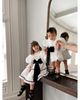 Petite Maison Kids Petite Maison Kids Girls' Aurora Ivory Velour Dress with Tulle Puff Sleeves - 3