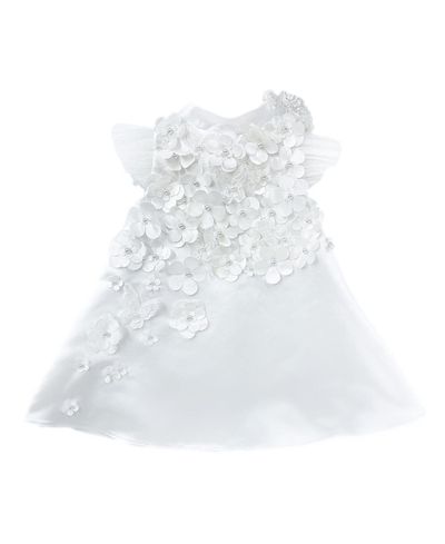 Petite Maison Kids Petite Maison Kids Girls' Butterfly White Satin Ceremony Dress