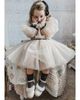 Petite Maison Kids Petite Maison Kids Girls' Coco Caramel Tulle Dress with Sheer Puff Tulle Sleeves - 3