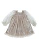Petite Maison Kids Petite Maison Kids Girls' Helena Velour Dress with Organza Puff Sleeves - 1