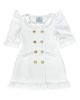 Petite Maison Kids Petite Maison Kids Girls' White Tuxedo Style Dress with Gold-Tone Hardware Buttons - 1