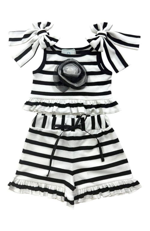 Petite Maison Kids Petite Maison Kids Monaco Striped Girls' Top and Shorts Set