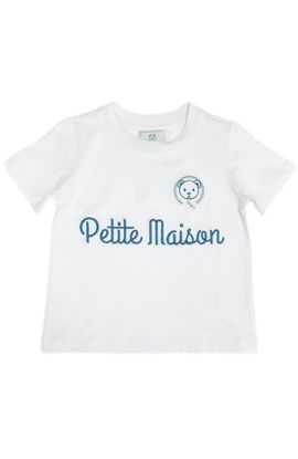 Petite Maison Kids Petite Maison Kids Petite Maison Navy Logo Pima Cotton T-Shirt