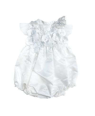 Petite Maison Kids Petite Maison Kids Unisex Butterfly White Satin Ceremony Romper