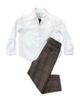 Petite Maison Kids Petite Maison Kids Unisex Petite Maison Blair White Cotton Button Down Shirt with Estate Tweed Trim and Tweed Pants - 1