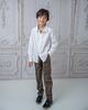 Petite Maison Kids Petite Maison Kids Unisex Petite Maison Blair White Cotton Button Down Shirt with Estate Tweed Trim and Tweed Pants - 2