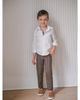 Petite Maison Kids Petite Maison Kids Unisex Petite Maison Blair White Cotton Button Down Shirt with Estate Tweed Trim and Tweed Pants - 6