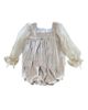 Petite Maison Kids Petite Maison Kids Unisex Petite Maison Helena Velour Romper with Organza Puff Sleeves - 1