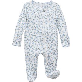 Petite Plume Petite Plume Blue Floral Pointelle Footie Romper 