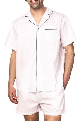 Petite Plume Petite Plume Contrast Piping Cotton Short Pajamas