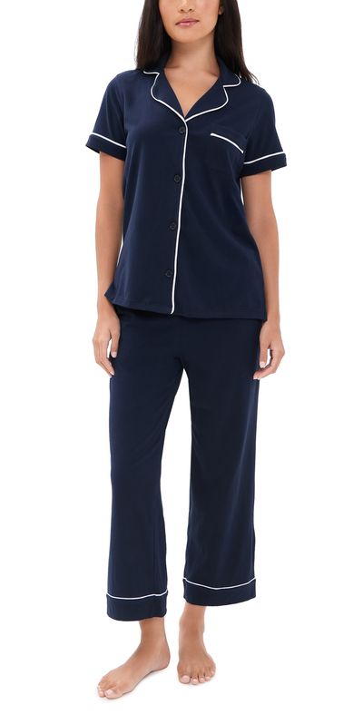 Petite Plume Petite Plume Cropped Pajamas Set NAVY
