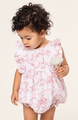 Petite Plume Petite Plume Floral Twill Ruffled Romper