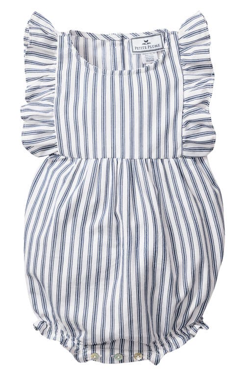 Petite Plume Petite Plume French Ticking Ruffled Romper