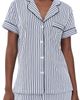 Petite Plume Petite Plume French Ticking Shorts Pajama Set NAVY - 1