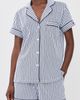 Petite Plume Petite Plume French Ticking Shorts Pajama Set NAVY - 2