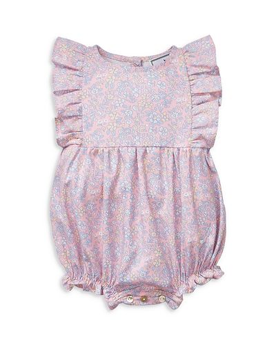 Petite Plume Petite Plume Girls' Floral Ruffled Romper