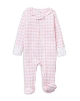 Petite Plume Petite Plume Girls' Gingham Romper Footie