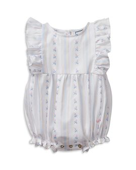 Petite Plume Petite Plume Girls' Ruffled Romper in Cottage Stripe