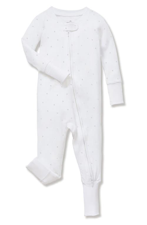 Petite Plume Petite Plume Grey Stars Pima Peekaboo Romper