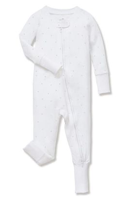 Petite Plume Petite Plume Grey Stars Pima Peekaboo Romper