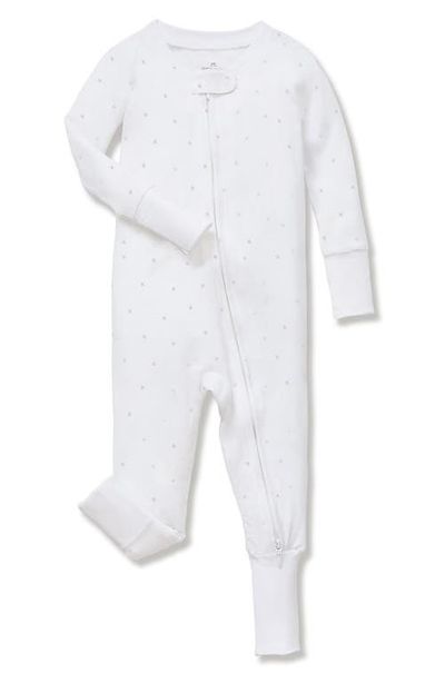 Petite Plume Petite Plume Grey Stars Pima Peekaboo Romper