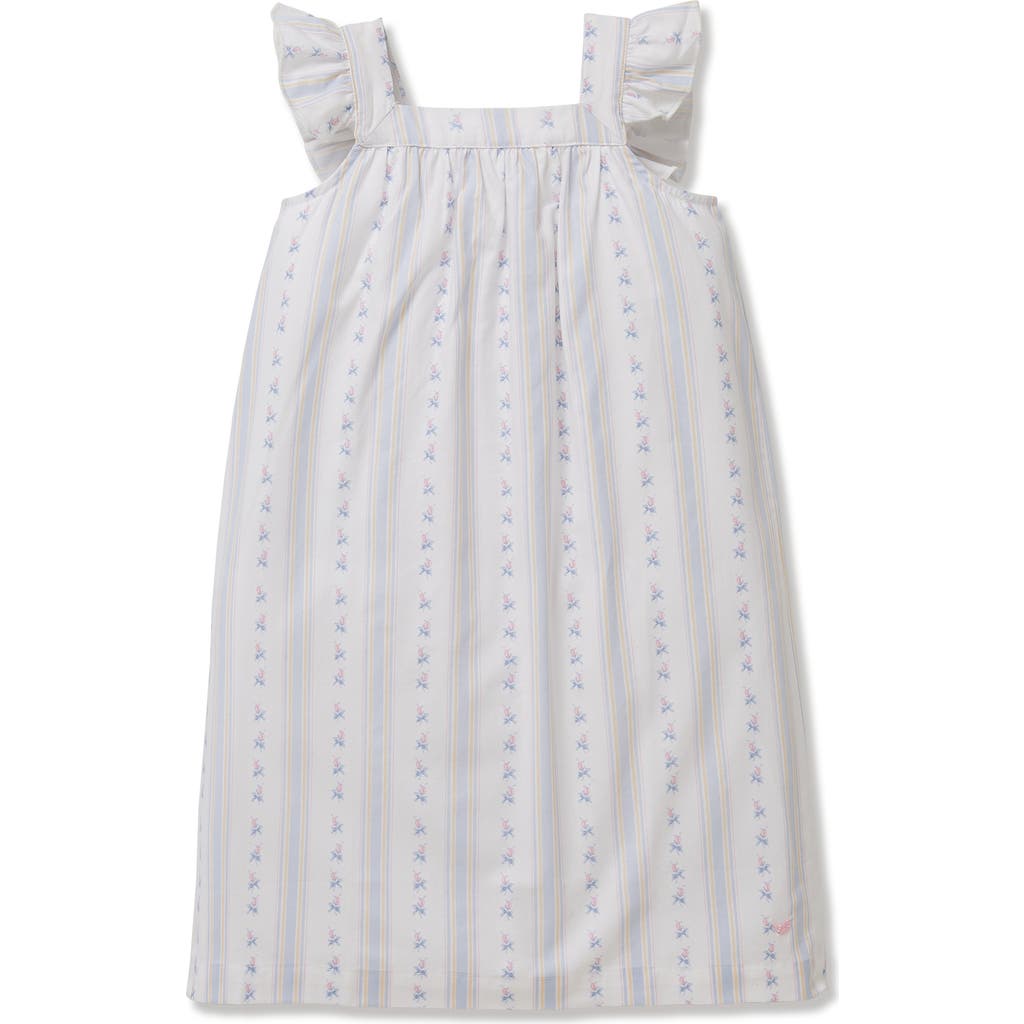 Petite Plume Petite Plume Kids' Clara Flutter Sleeve Cotton Blend Twill Nightgown