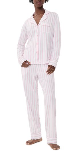 Petite Plume Petite Plume Luxe Pima Cotton Stripe Pajama Set White