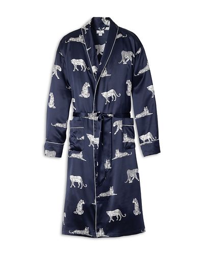 Petite Plume Petite Plume Men's Mulberry Silk Panthere de Nuit Robe
