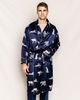 Petite Plume Petite Plume Men's Mulberry Silk Panthere de Nuit Robe - 6