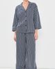Petite Plume Petite Plume Olivia Wide Leg Pajama Set In Admiral Ticking Navy - 2