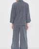 Petite Plume Petite Plume Olivia Wide Leg Pajama Set In Admiral Ticking Navy - 3