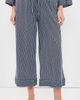 Petite Plume Petite Plume Olivia Wide Leg Pajama Set In Admiral Ticking Navy - 5