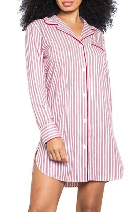 Petite Plume Petite Plume Red Ticking Stripe Cotton Nightshirt 