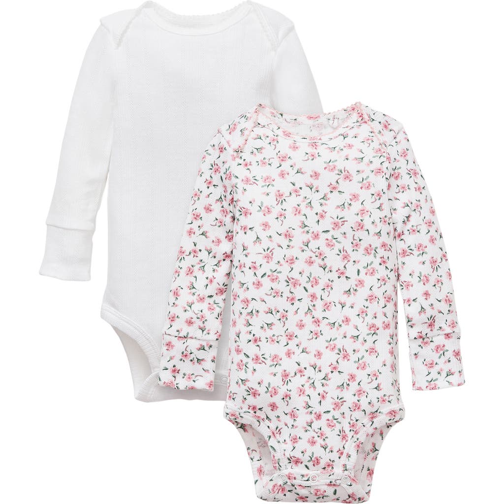 Petite Plume Petite Plume Set of 2 Assorted Pointelle Long Sleeve Bodysuits