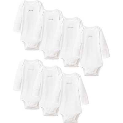 Petite Plume Petite Plume Set of 7 Assorted Pima Cotton Long Sleeve Bodysuits
