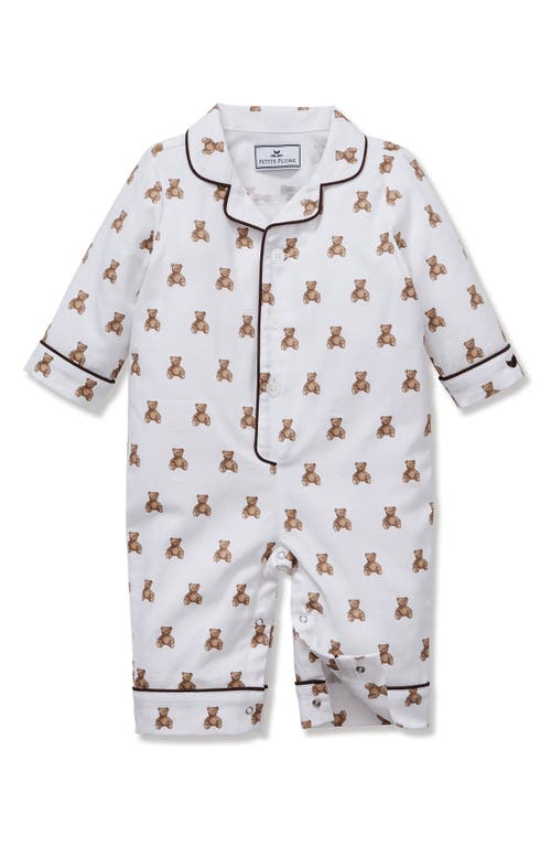 Petite Plume Petite Plume Teddy One-Piece Brushed Twill Pajamas
