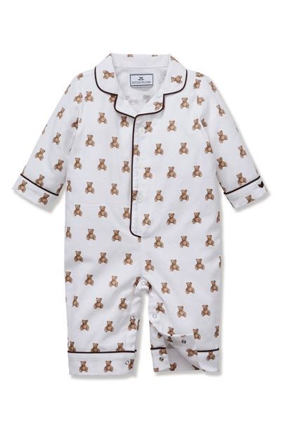 Petite Plume Petite Plume Teddy One-Piece Brushed Twill Pajamas