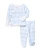 Petite Plume Petite Plume Unisex Gingham Pima Wrap Footed Pajama Set - 1