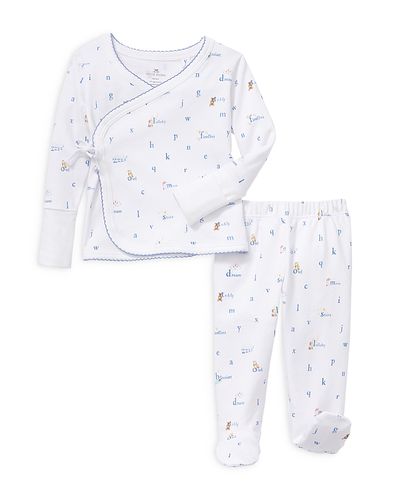 Petite Plume Petite Plume Unisex Letters and Lullabies Pima Wrap Footed Pajama Set