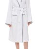 Petite Plume Petite Plume Unisex Luxe Terry Robe in White with Navy Piping White - 1