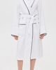 Petite Plume Petite Plume Unisex Luxe Terry Robe in White with Navy Piping White - 2