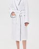 Petite Plume Petite Plume Unisex Luxe Terry Robe in White with Navy Piping White - 5