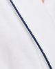 Petite Plume Petite Plume Unisex Luxe Terry Robe in White with Navy Piping White - 6