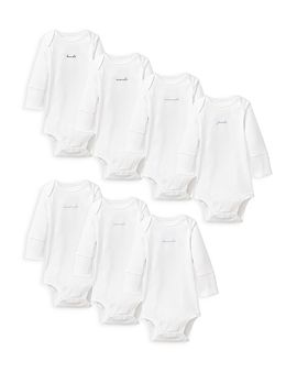 Petite Plume Petite Plume Unisex Pima French Lessons Long Sleeved Bodysuits Set, 7 Pack
